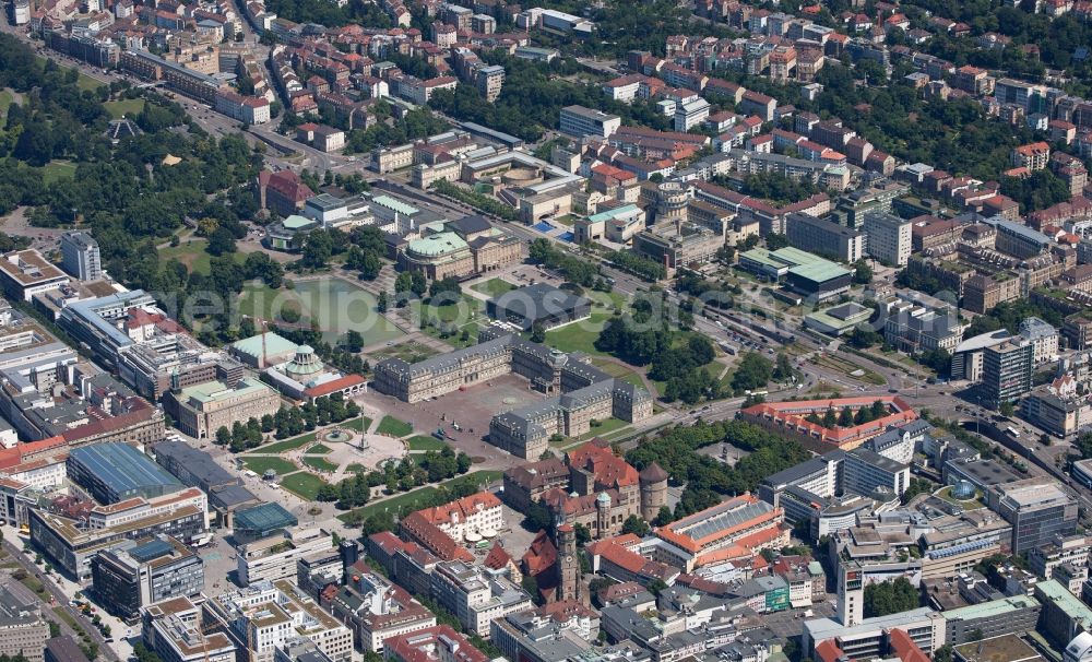 Aerial photograph Stuttgart - View of the city center in Stuttgart in Baden-Wuerttemberg. Stuttgart is the sixth largest city in germany