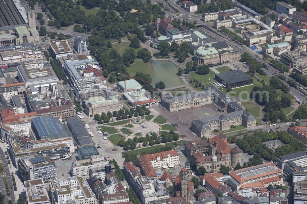 Stuttgart from above - View of the city center in Stuttgart in Baden-Wuerttemberg. Stuttgart is the sixth largest city in germany