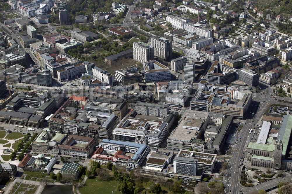 Stuttgart from the bird's eye view: View of the midtown of Stuttgart in the state Baden-Wuerttemberg