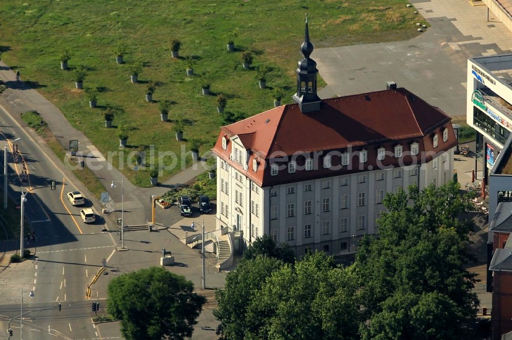 Gera from above - View of the city museum in Gera in the state Thuringia