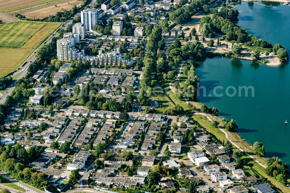 Aerial image Offenburg - Construction site for City Quarters Building Boomerang in Offenburg in the state Baden-Wurttemberg, Germany