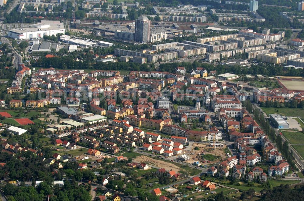 Aerial image Potsdam - Outskirts residential Kirchsteigfeld in Potsdam in the state Brandenburg, Germany