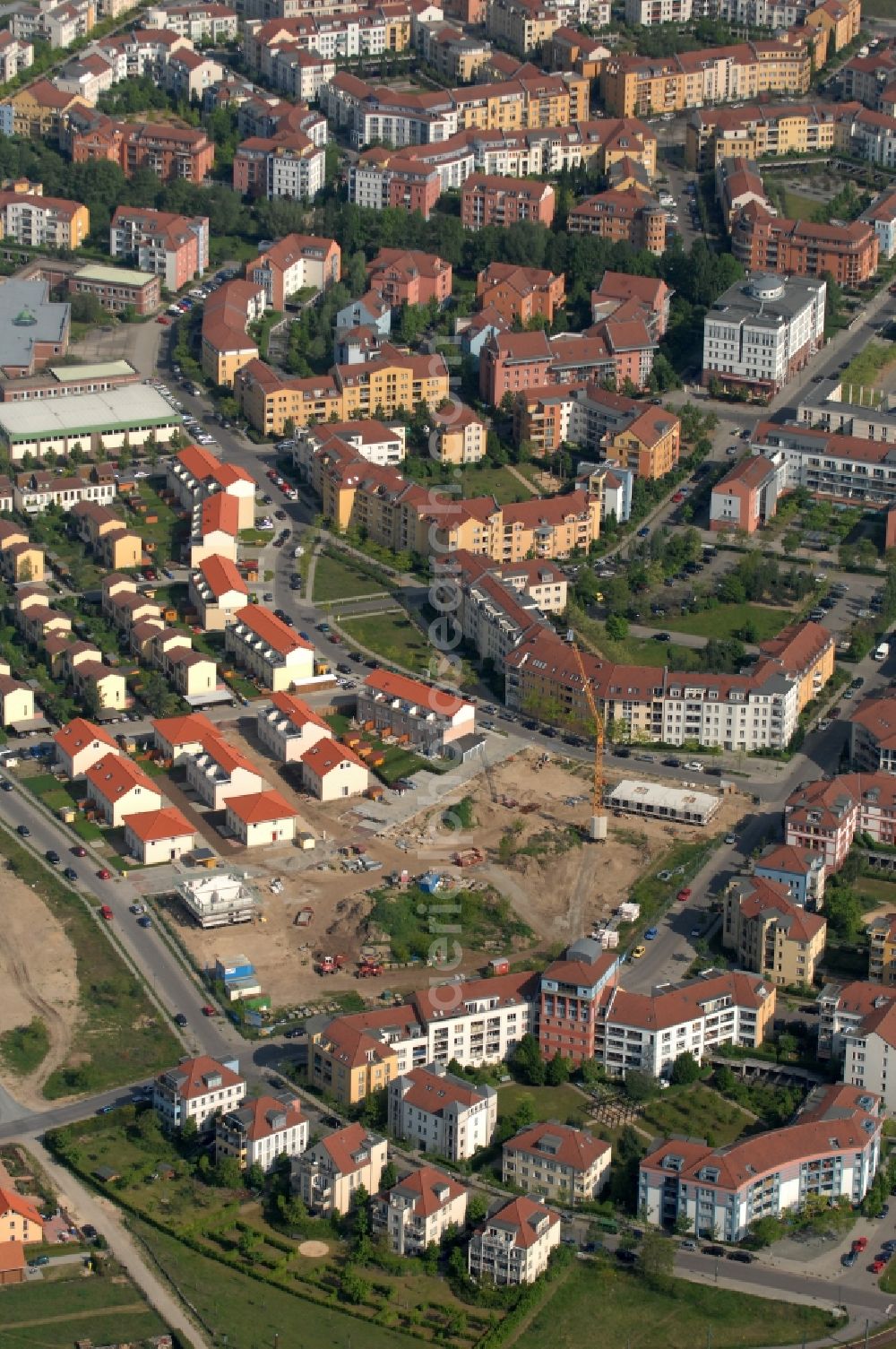 Aerial image Potsdam - Outskirts residential Kirchsteigfeld in Potsdam in the state Brandenburg, Germany