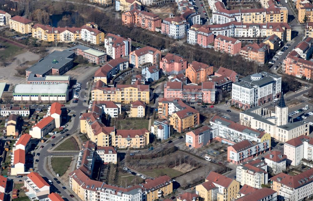 Potsdam from the bird's eye view: Outskirts residential Kirchsteigfeld in Potsdam in the state Brandenburg, Germany