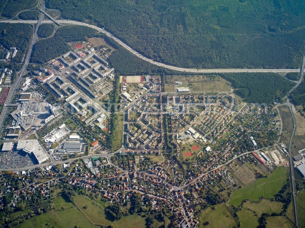 Aerial photograph Potsdam - Outskirts residential Kirchsteigfeld in Potsdam in the state Brandenburg, Germany