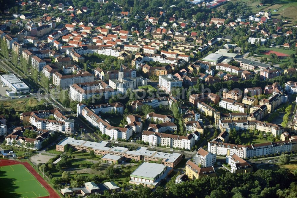 Potsdam from the bird's eye view: Outskirts residential Kirchsteigfeld in Potsdam in the state Brandenburg, Germany