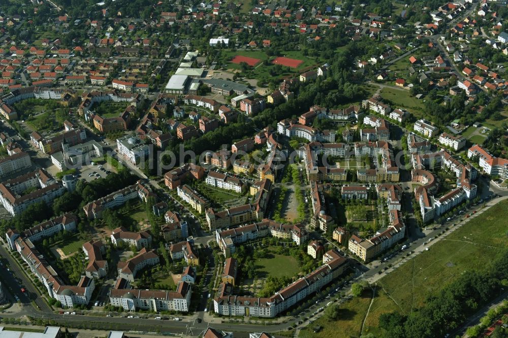 Potsdam from the bird's eye view: Outskirts residential Kirchsteigfeld in Potsdam in the state Brandenburg, Germany