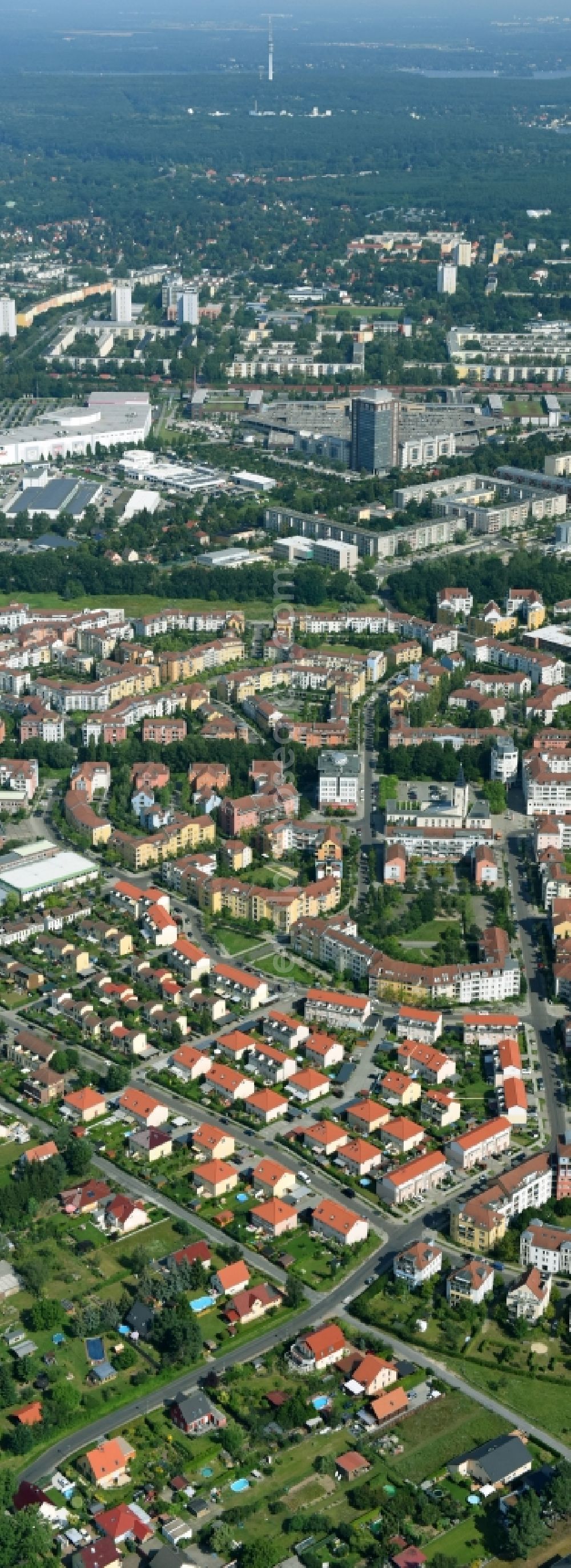 Aerial photograph Potsdam - Outskirts residential Kirchsteigfeld in Potsdam in the state Brandenburg, Germany