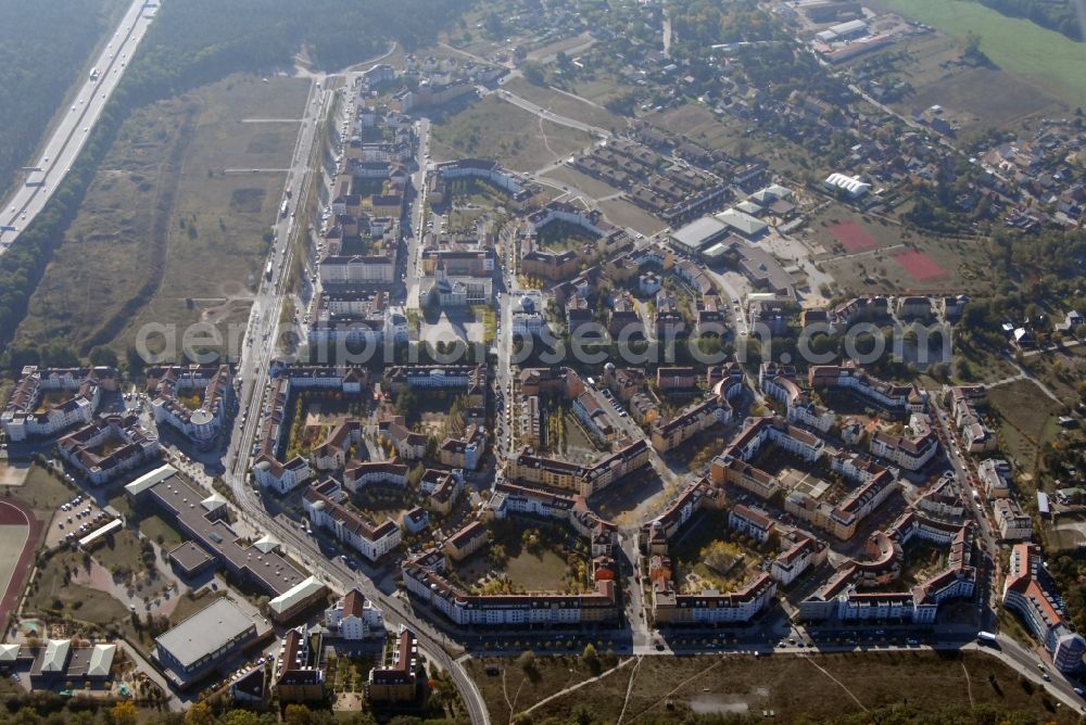 Potsdam from above - Outskirts residential Kirchsteigfeld in Potsdam in the state Brandenburg, Germany