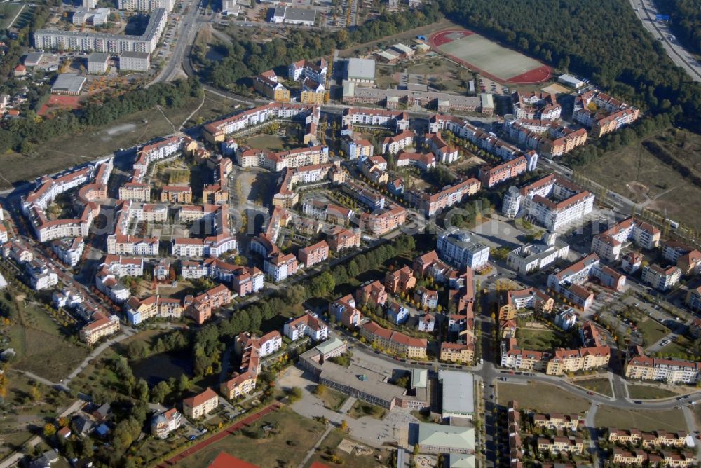 Potsdam from above - Outskirts residential Kirchsteigfeld in Potsdam in the state Brandenburg, Germany