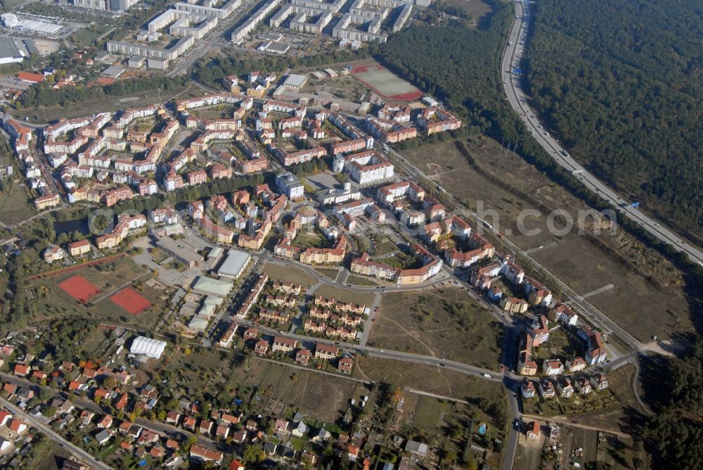 Aerial image Potsdam - Outskirts residential Kirchsteigfeld in Potsdam in the state Brandenburg, Germany