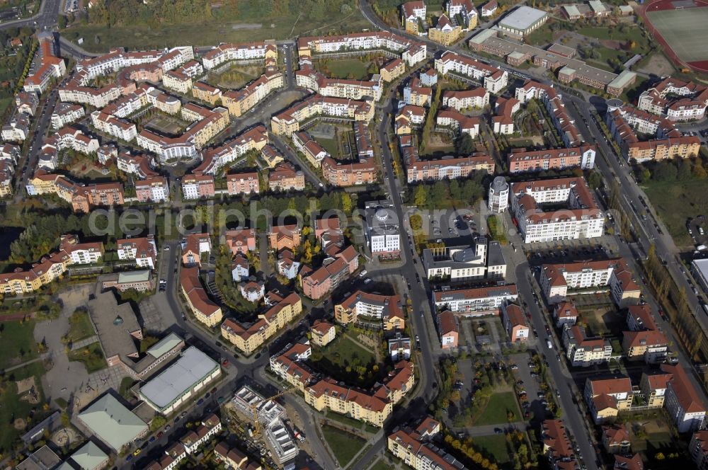 Potsdam from the bird's eye view: Outskirts residential Kirchsteigfeld in Potsdam in the state Brandenburg, Germany