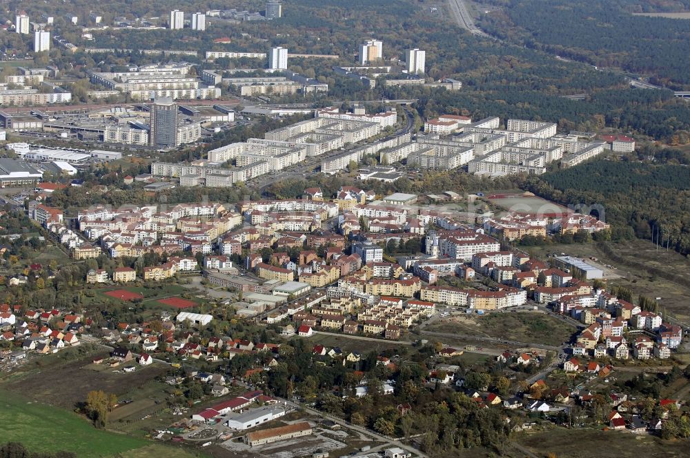 Aerial image Potsdam - Outskirts residential Kirchsteigfeld in Potsdam in the state Brandenburg, Germany