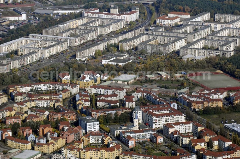 Potsdam from above - Outskirts residential Kirchsteigfeld in Potsdam in the state Brandenburg, Germany