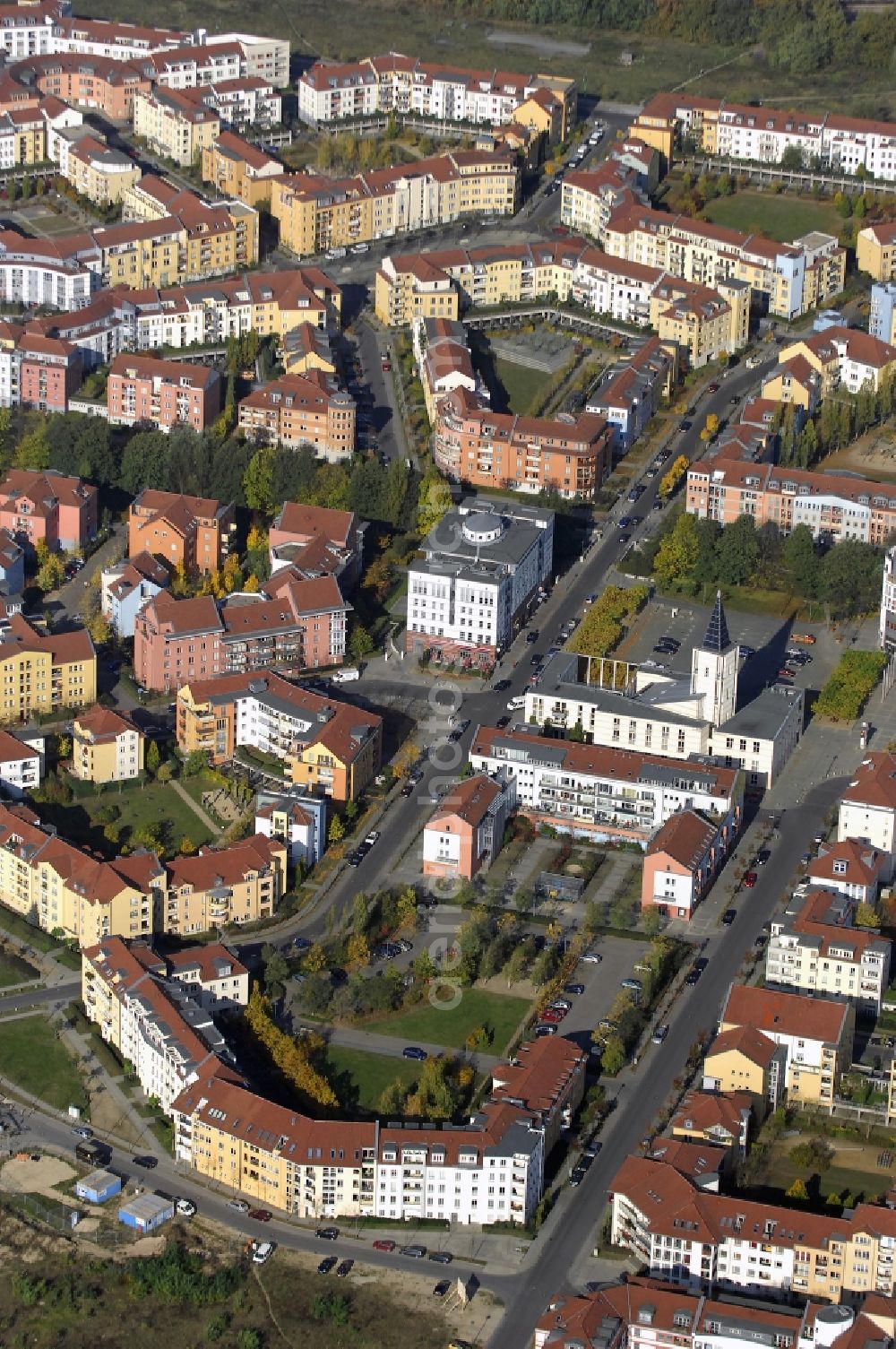 Aerial photograph Potsdam - Outskirts residential Kirchsteigfeld in Potsdam in the state Brandenburg, Germany