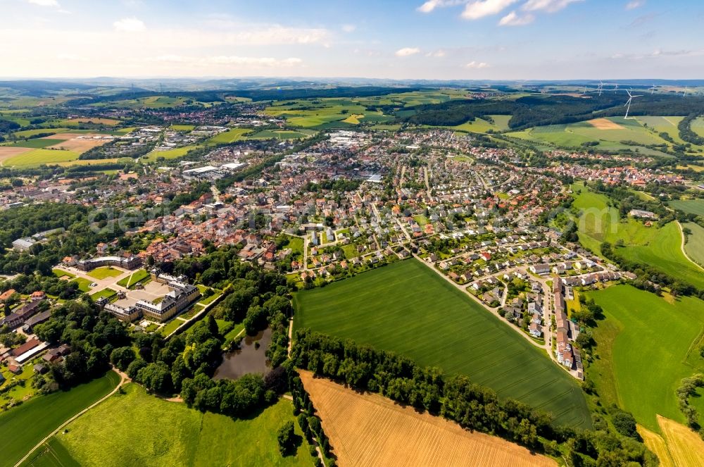 Bad Arolsen from above - Outskirts residential in Bad Arolsen in the state Hesse, Germany