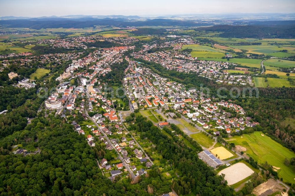 Aerial image Bad Wildungen - Outskirts residential in Bad Wildungen in the state Hesse, Germany