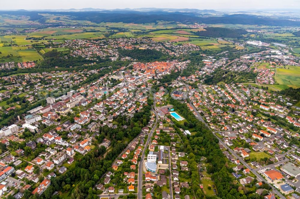 Aerial image Bad Wildungen - Outskirts residential in Bad Wildungen in the state Hesse, Germany