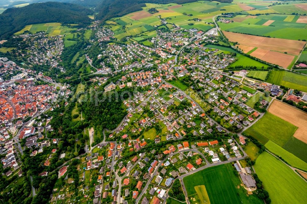 Bad Wildungen from above - Outskirts residential in Bad Wildungen in the state Hesse, Germany