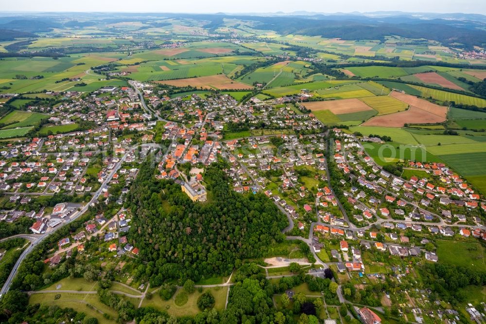 Bad Wildungen from above - Outskirts residential in Bad Wildungen in the state Hesse, Germany