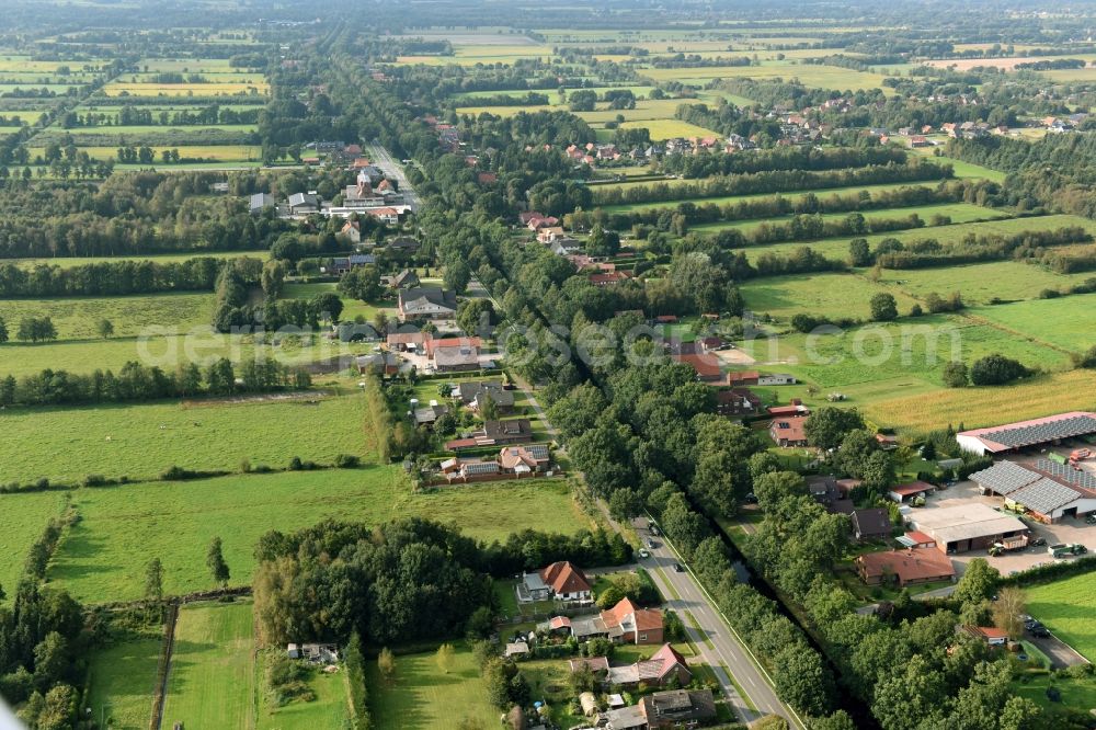 Aerial image Barßel - Outskirts residential on Oldenburger Strasse in Barssel in the state Lower Saxony