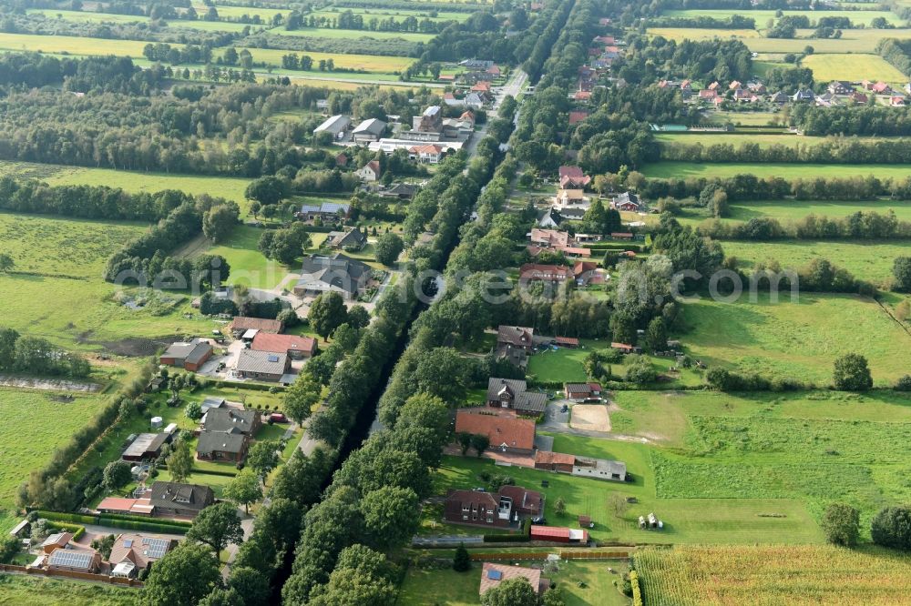 Aerial image Barßel - Outskirts residential on Oldenburger Strasse in Barssel in the state Lower Saxony