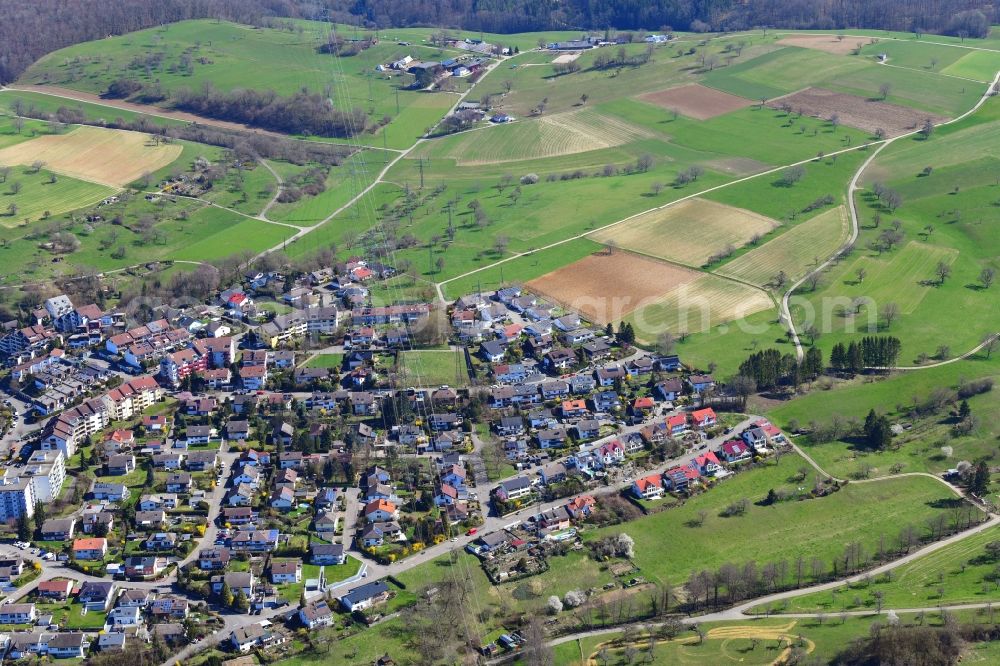 Lörrach from above - Outskirts residential on Buehl in the district Brombach in Loerrach in the state Baden-Wurttemberg, Germany