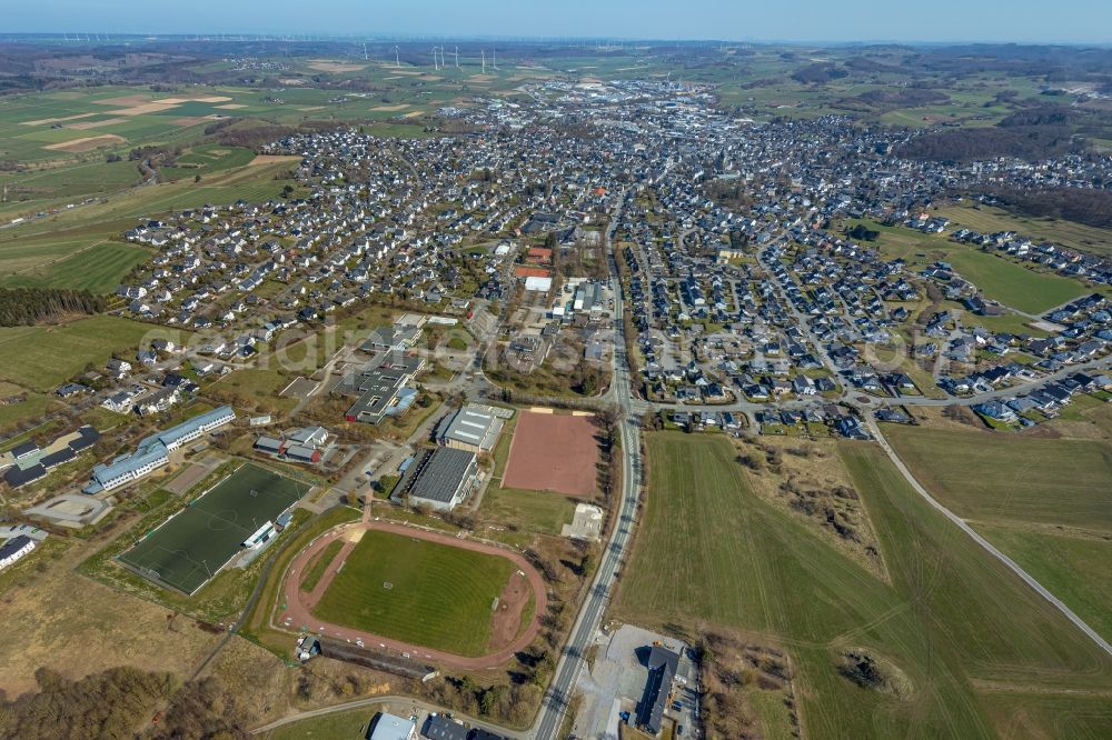 Brilon from the bird's eye view: Outskirts residential in Brilon at Sauerland in the state North Rhine-Westphalia, Germany