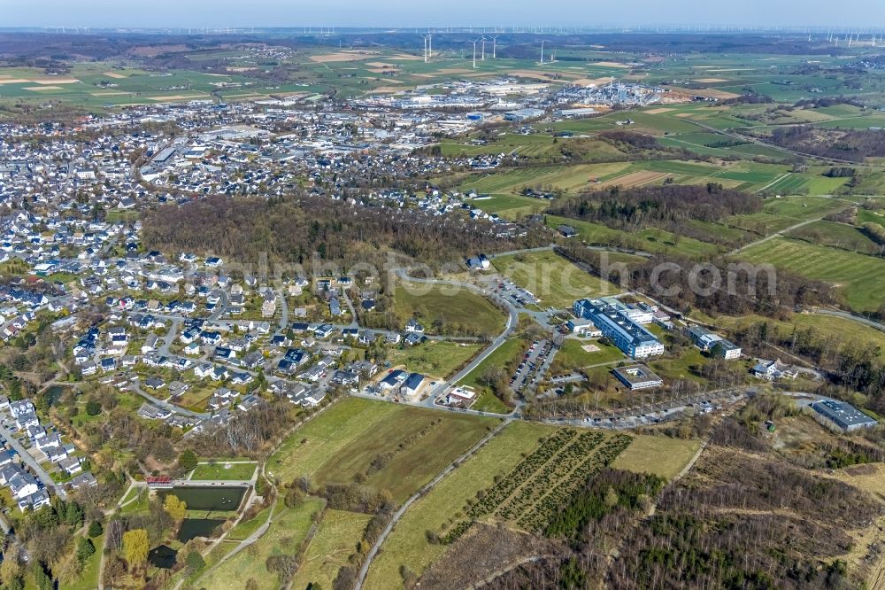 Brilon from above - Outskirts residential in Brilon at Sauerland in the state North Rhine-Westphalia, Germany