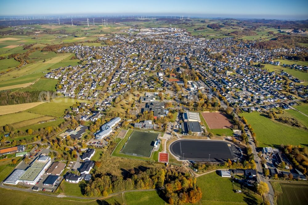 Brilon from the bird's eye view: Outskirts residential in Brilon at Sauerland in the state North Rhine-Westphalia, Germany