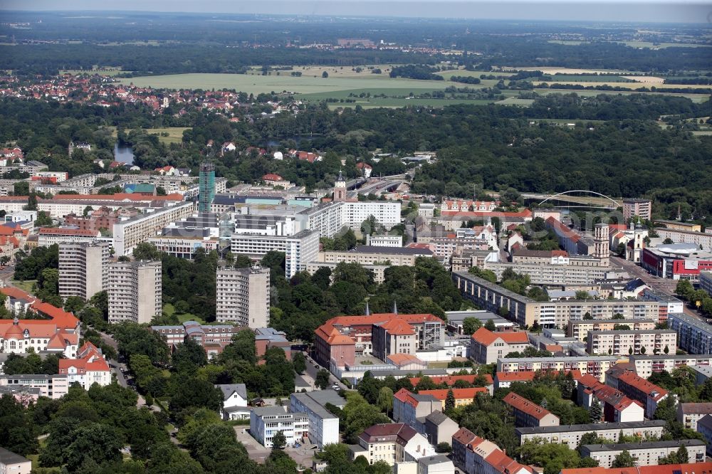 Dessau from above - Outskirts residential in Dessau in the state Saxony-Anhalt, Germany