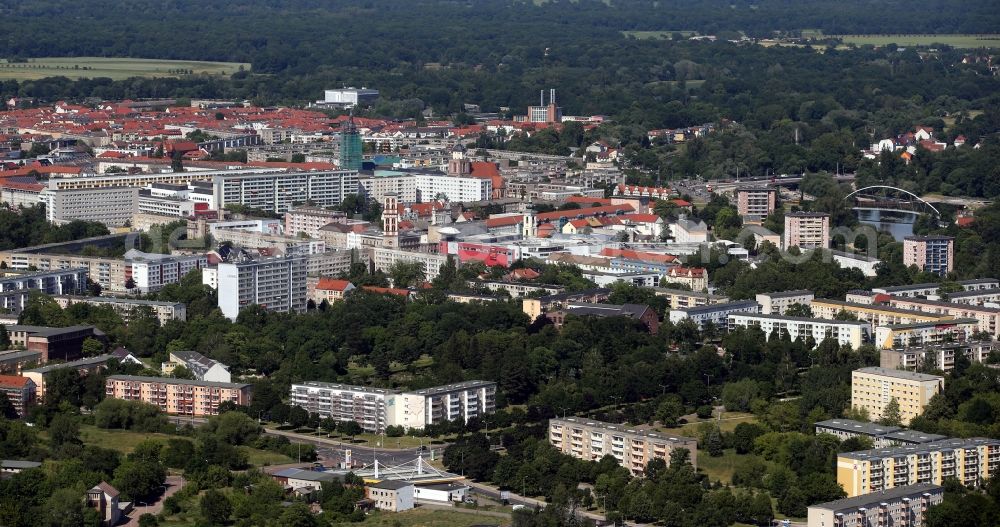 Dessau from the bird's eye view: Outskirts residential in Dessau in the state Saxony-Anhalt, Germany