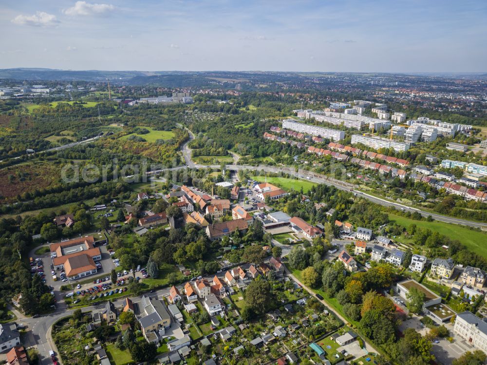 Aerial photograph Dresden - Outskirts residential on street Possendorfer Strasse in the district Kaitz in Dresden in the state Saxony, Germany