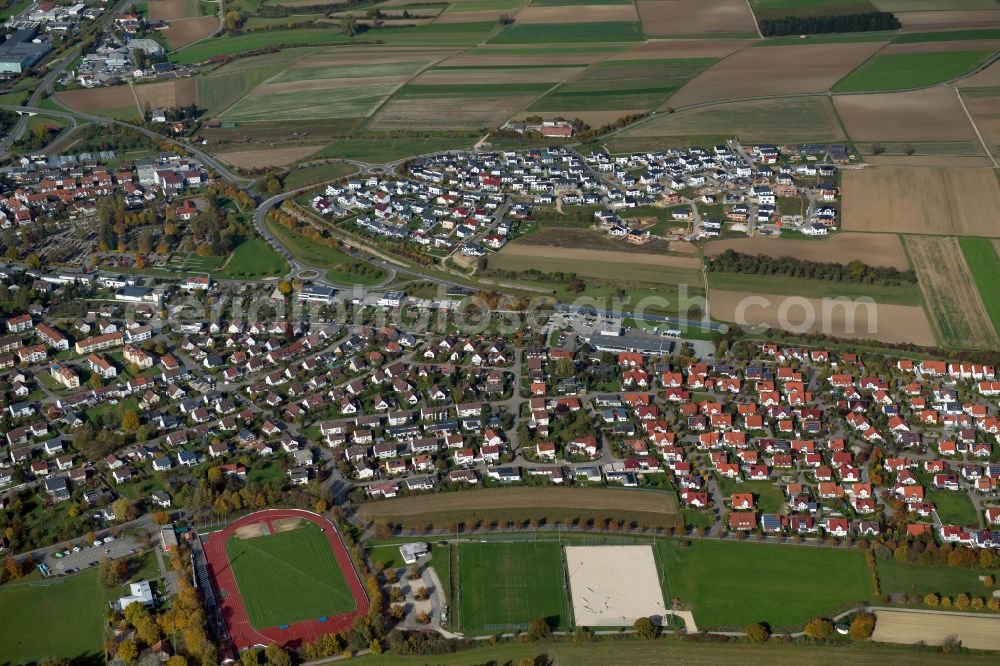 Ehingen (Donau) from above - Outskirts residential in Ehingen (Donau) in the state Baden-Wuerttemberg, Germany