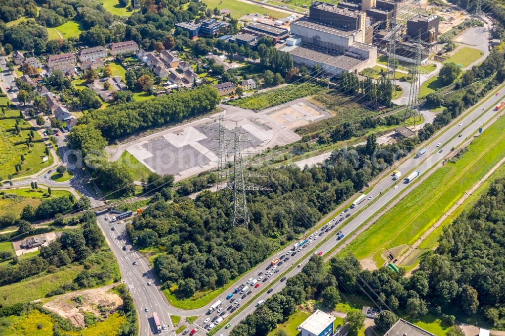 Aerial image Bottrop - Outskirts residential along the Arenbergstrasse and of Braukstrasse in Bottrop in the state North Rhine-Westphalia, Germany