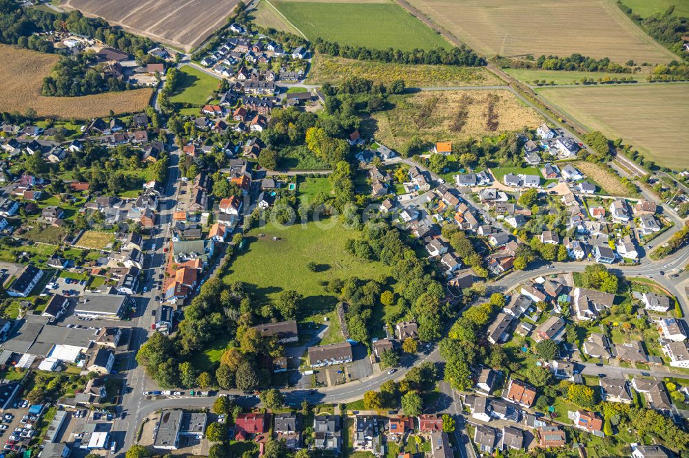 Aerial image Unna - Outskirts residential along the BAB A1 in the district Massen in Unna in the state North Rhine-Westphalia, Germany