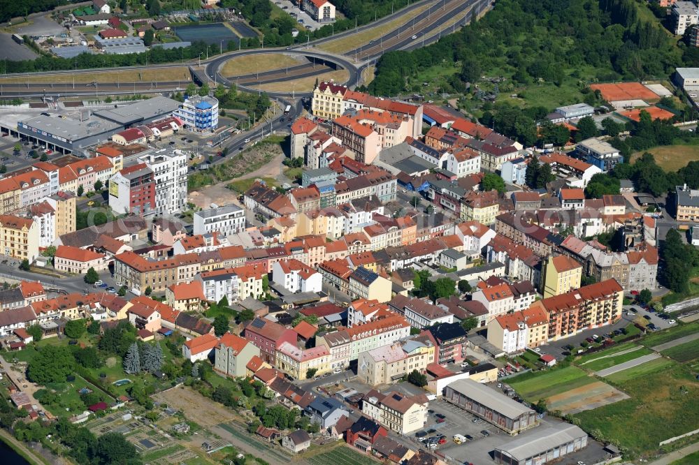 Aerial image Pilsen - Outskirts residential along the Na Roudne in Pilsen in Boehmen, Czech Republic