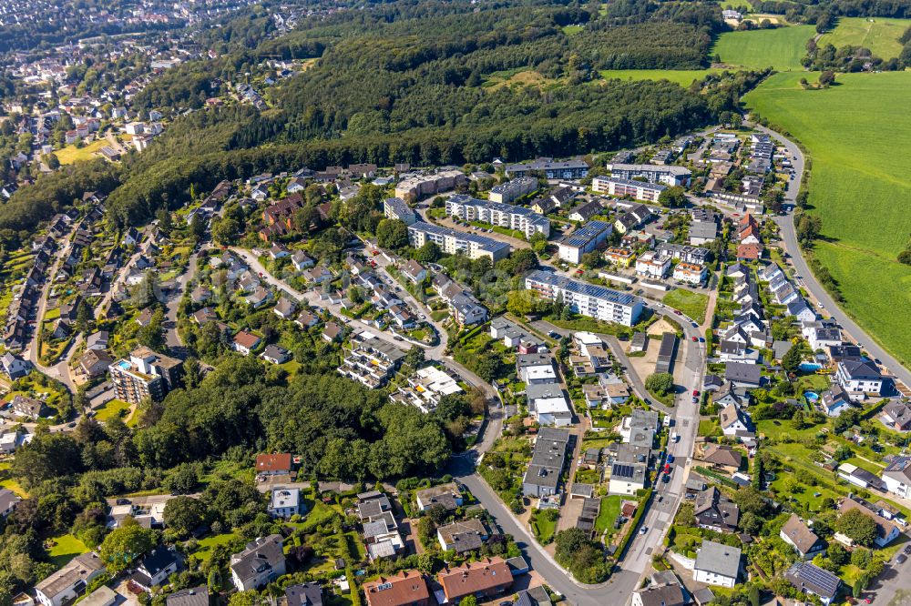 Ennepetal from above - Outskirts residential along the Vilvoorder Strasse in Ennepetal in the state North Rhine-Westphalia, Germany