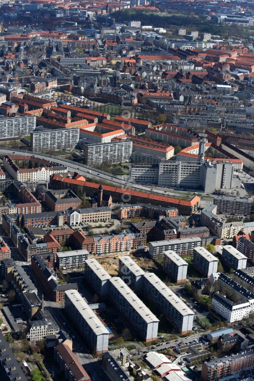 Kopenhagen from above - Outskirts residential Frederiksberg in Copenhagen in Denmark