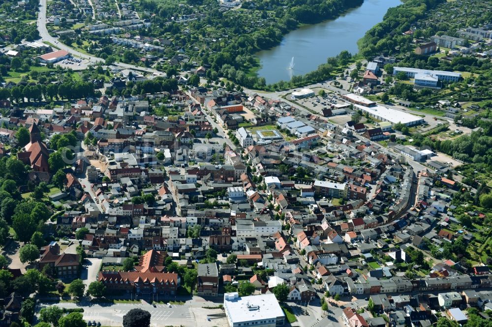 Grevesmühlen from above - Outskirts residential in Grevesmuehlen in the state Mecklenburg - Western Pomerania, Germany