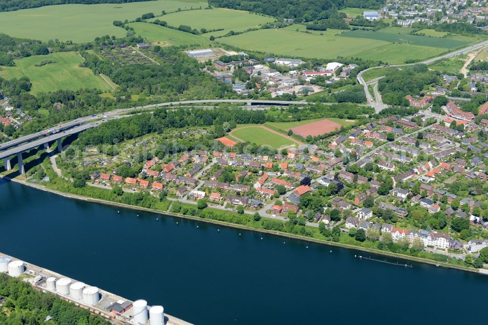 Kiel from above - Outskirts residential in Kiel at the North Sea and Baltic canal in the state Schleswig-Holstein