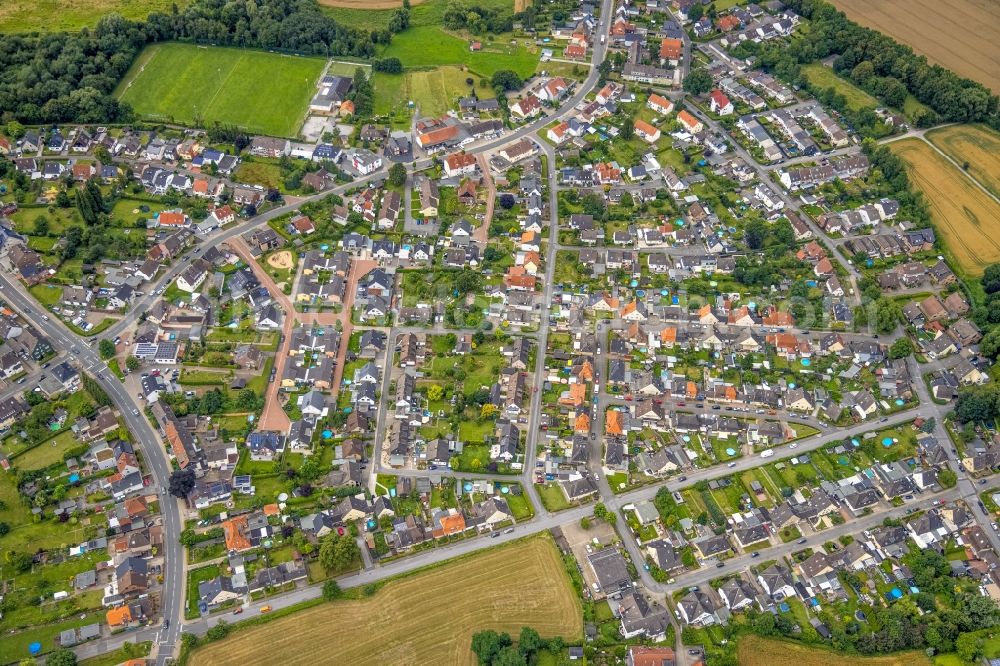 Aerial photograph Hamm - Outskirts residential Marker Dorfstrasse, Karl-Mecklenbrauck-Weg - Kurt-Witte-Weg in the district Norddinker in Hamm at Ruhrgebiet in the state North Rhine-Westphalia, Germany