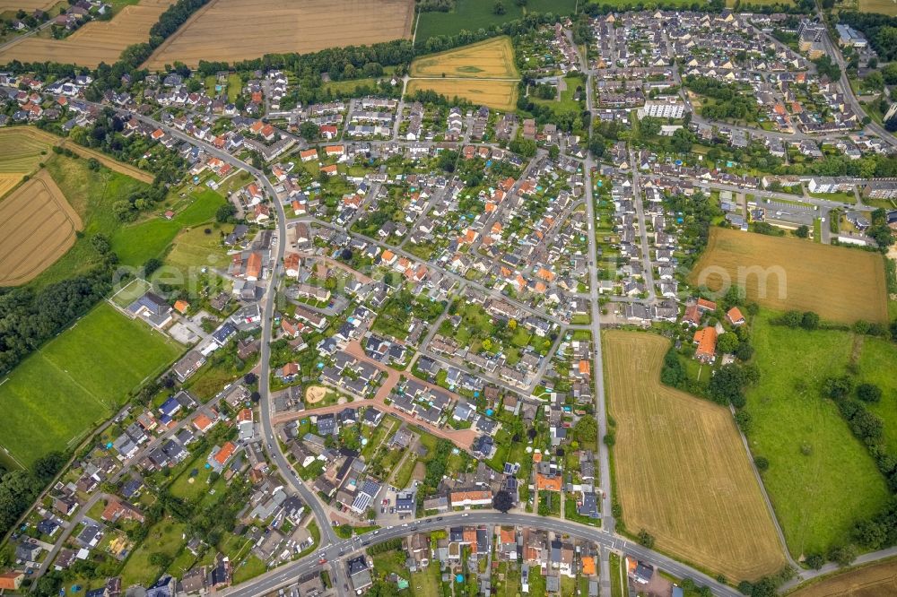 Hamm from above - Outskirts residential Marker Dorfstrasse, Karl-Mecklenbrauck-Weg - Kurt-Witte-Weg in the district Norddinker in Hamm at Ruhrgebiet in the state North Rhine-Westphalia, Germany