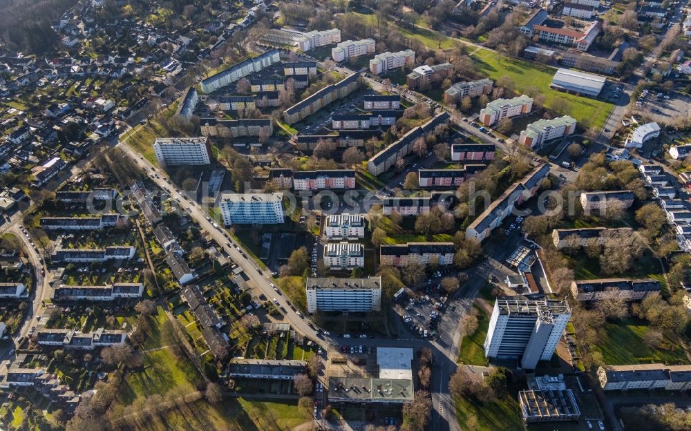 Aerial image Hagen - Outskirts residential Max-Planck-Strasse - Cunostrasse in Hagen in the state North Rhine-Westphalia, Germany