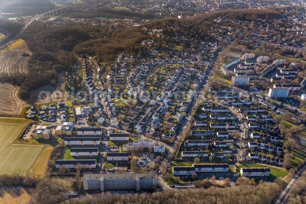 Aerial photograph Hagen - Outskirts residential Max-Planck-Strasse - Cunostrasse in Hagen in the state North Rhine-Westphalia, Germany