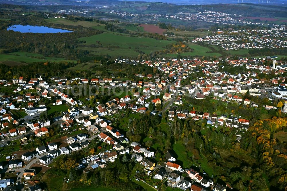 Merchweiler from above - Outskirts residential in Merchweiler in the state Saarland, Germany