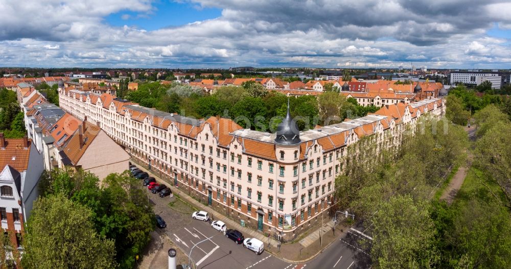 Aerial image Leipzig - Outskirts residential MeyerA?sche Haeuser in Leipzig in the state Saxony, Germany