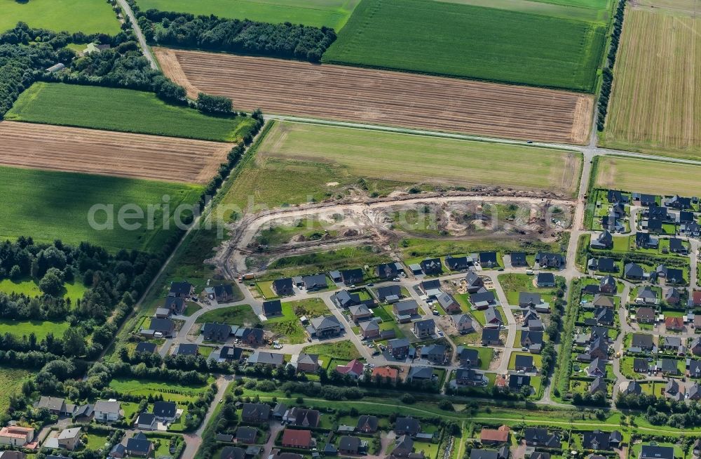 Aerial image Niebüll - Outskirts residential in Niebuell North Friesland in the state Schleswig-Holstein, Germany