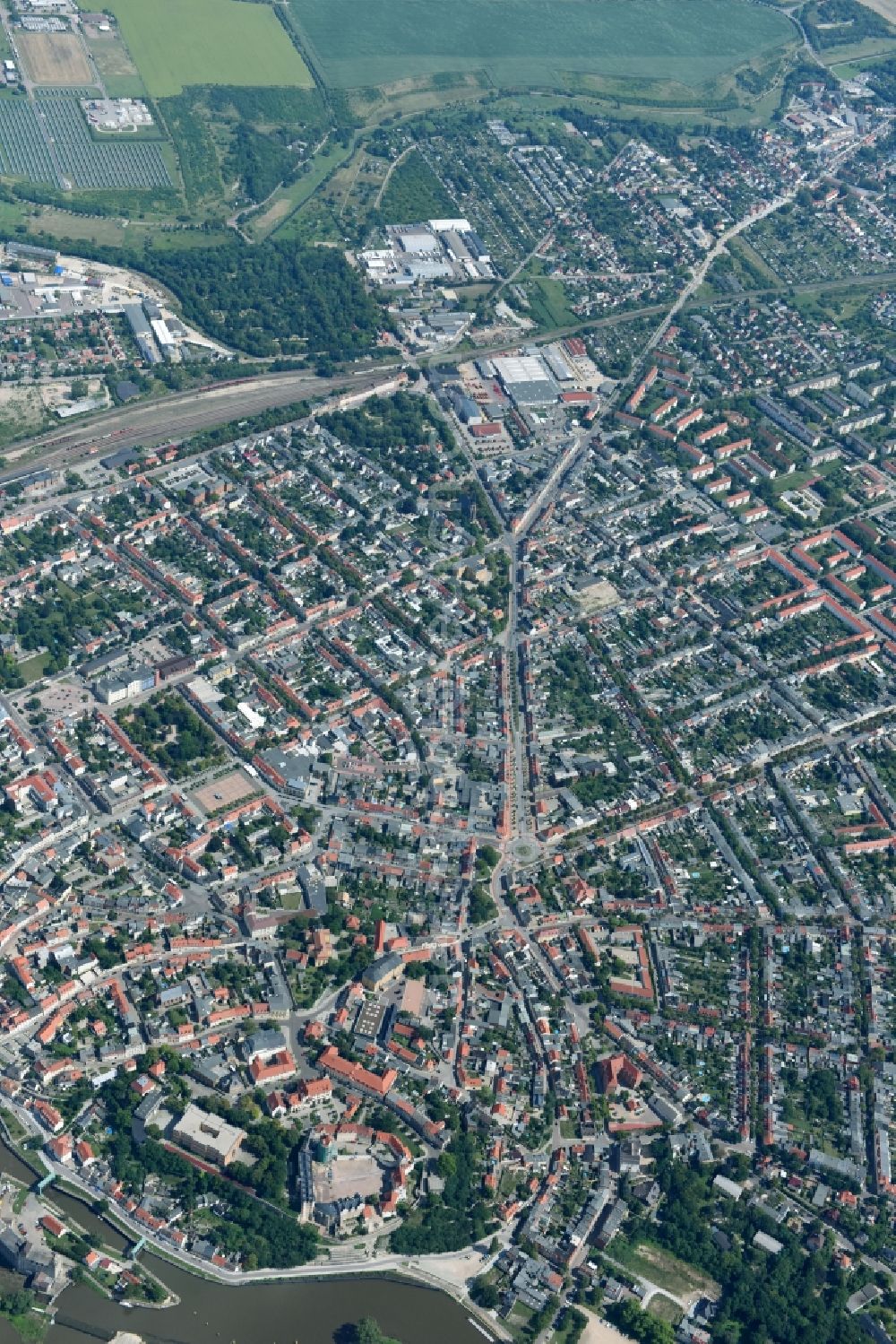 Aerial image Nienburg (Saale) - Outskirts residential in Nienburg (Saale) in the state Saxony-Anhalt, Germany