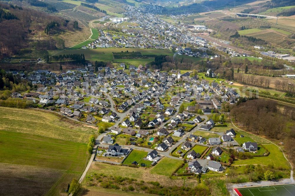 Nuttlar from above - Outskirts residential in Nuttlar in the state North Rhine-Westphalia